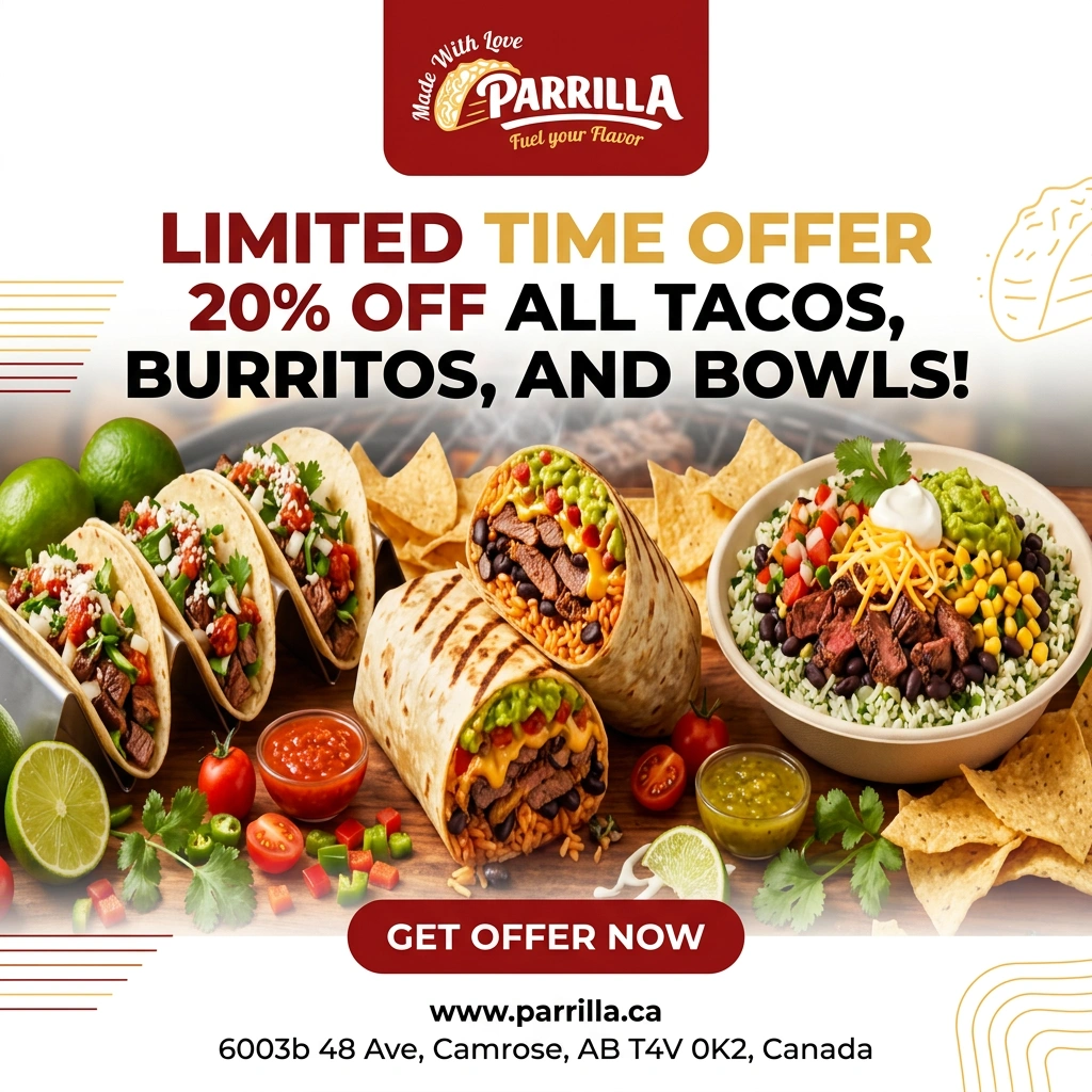 Parrilla Inc Camrose Special Offer - Mexican Food Deals